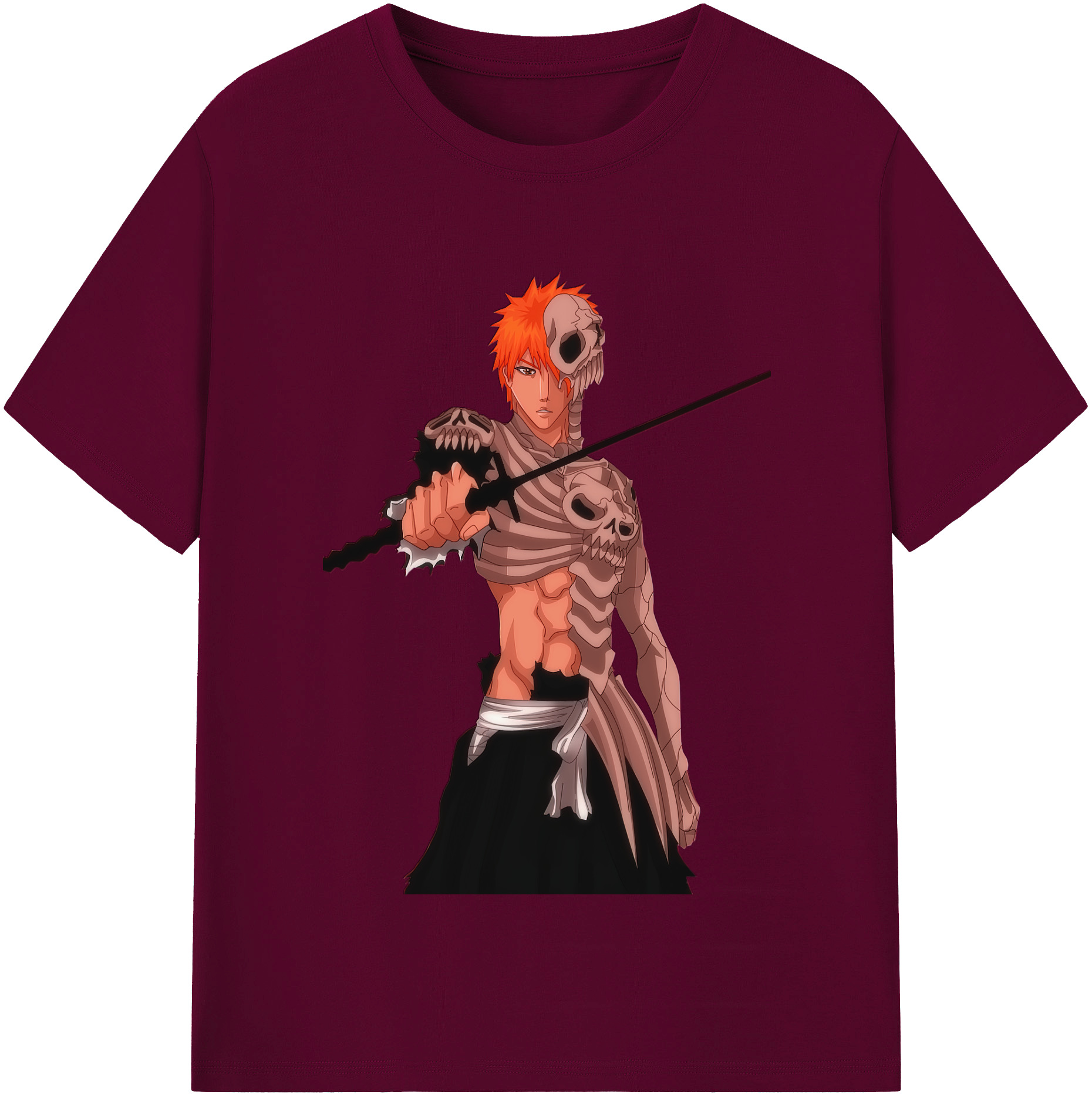 （画像用） ブリーチ 黒崎一護（くろさき いちご）BLEACH Kurosaki Ichigo レディースカジュアルプリントTシャツ（綿100％）